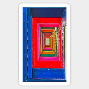 Beach Huts - Saltburn - Abstract Sticker